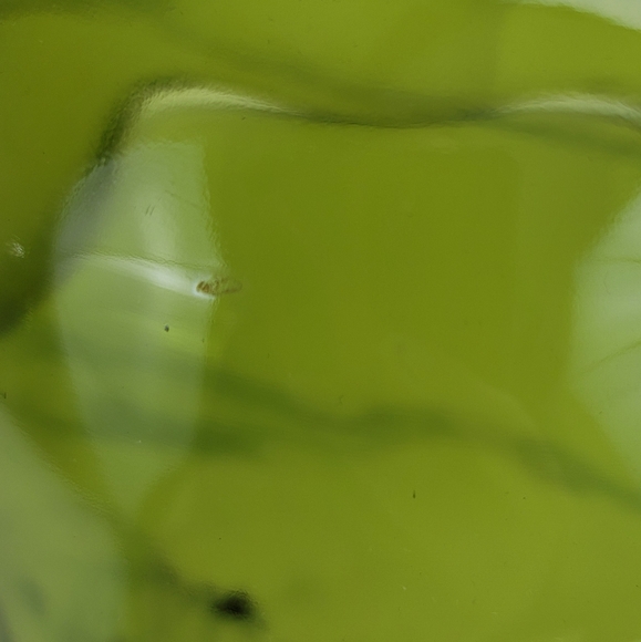 Vtg Avocado Green Tulip Rim Glass Bowl - Picture 13 of 15